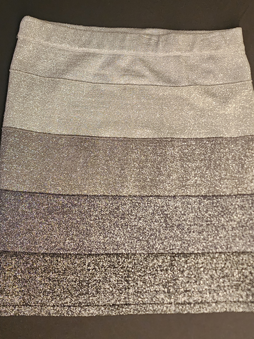 Charlotte Russe Metallic Silver Tiered Mini Skirt